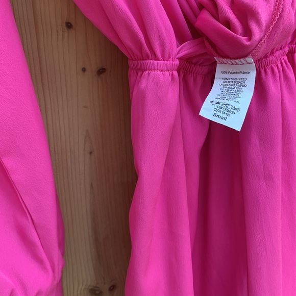 Honey Punch 💕 Neon Hot Pink Romper Shorts Jumper Jumpsuit Playsuit Barbie 🌸 - Picture 10 of 13